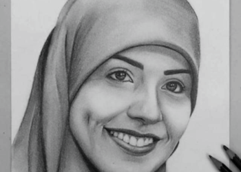 فرح عامر بين الألوان والأسود والأبيض : موهبة لافتة تضيء فن  ” البورتريه ”  ..