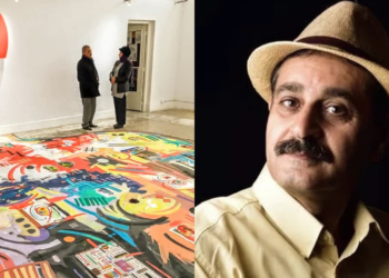 لوحة ” بساطية ” ( 18 ب 11 متراً) للفنان العراقي سمير البياتي افترشت رواق الفنون في بنعروس التونسية ( الأديب محمد بن رجب : المعرض يطرح أسئلة في التاريخ والحضارة )