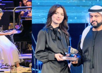 ولي عهد الفجيرة يكرم الدكتورة غادة جبارة رئيس اكاديمية الفنون بمصر